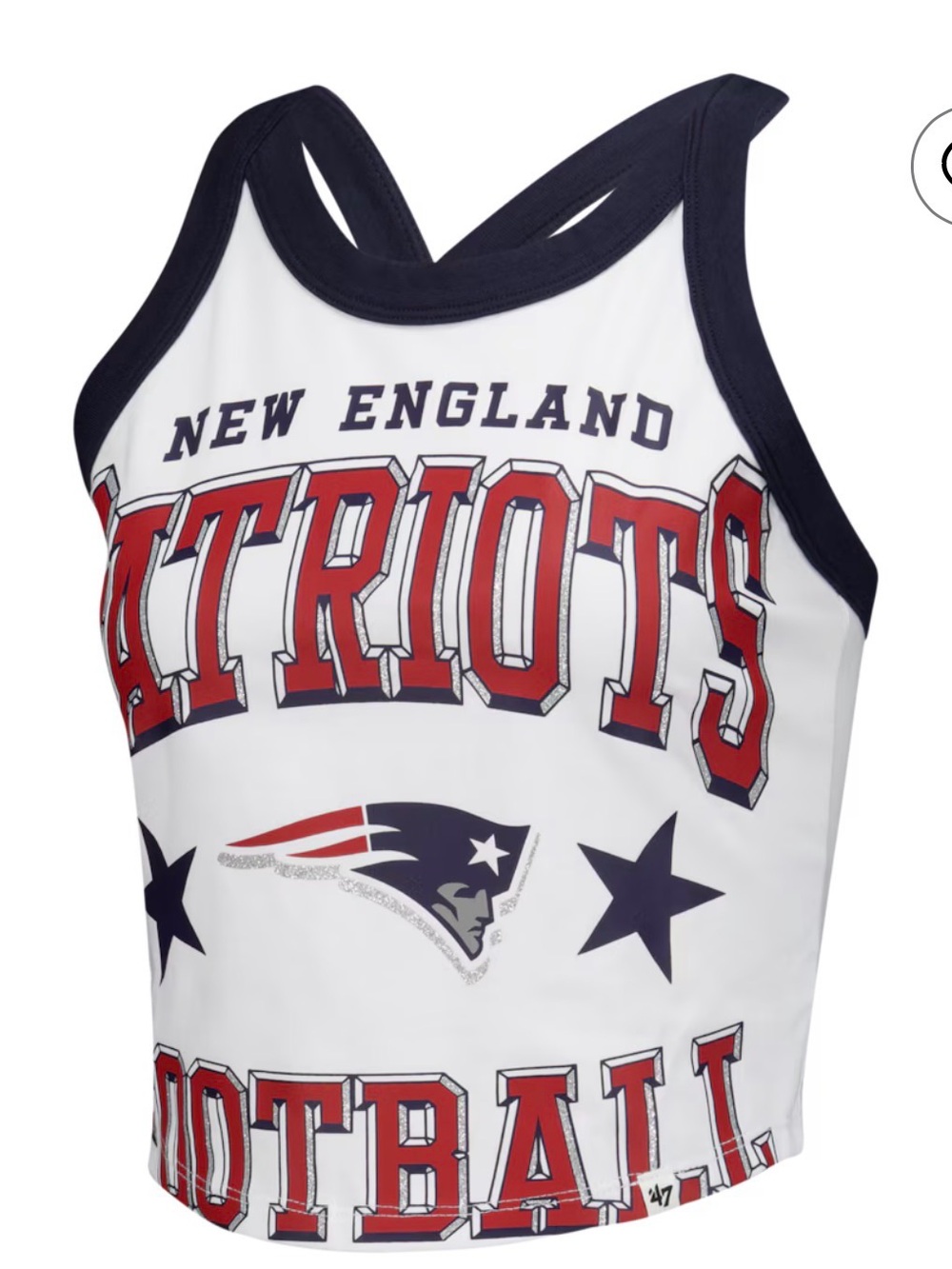 47 Brand New England Patriots White, Red & Navy Girls' Graphic Tank